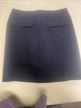 Ann Taylor Black Mini Skirt with Front Flap Pockets